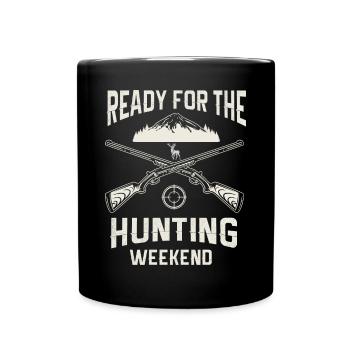 Jagen Jagdspruch & Jäger Geschenkidee - Tasse einfarbig - Schwarz - Vorne