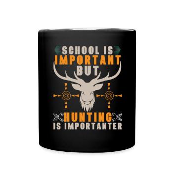Jagen Jagdspruch & Jäger Geschenkidee - Tasse einfarbig - Schwarz - Vorne