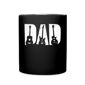 Guitares Papa Fun Fête des Pères Guitare Amoureux - Mug uni - noir - Devant