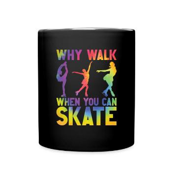 Eis Skating -Skater Eisschild Skate Girl - Tasse einfarbig - Schwarz - Vorne