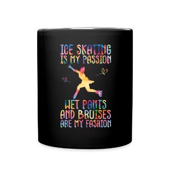 Eis Skating -Skater Eisschild Skate Girl - Tasse einfarbig - Schwarz - Vorne