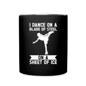 Eis Skating -Skater Eisschild Skate Girl - Tasse einfarbig - Schwarz - Vorne