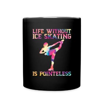 Eis Skating -Skater Eisschild Skate Girl - Tasse einfarbig - Schwarz - Vorne