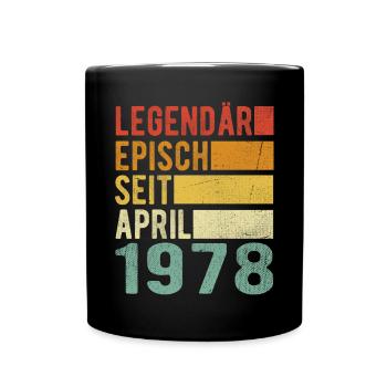Legendär seit April 1978 - Tasse einfarbig - Schwarz - Vorne