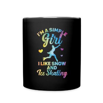 Eis Skating -Skater Eisschild Skate Girl - Tasse einfarbig - Schwarz - Vorne