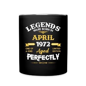 Vintage Aged To Perfection April 1972 - Full Colour Mug - black - Front