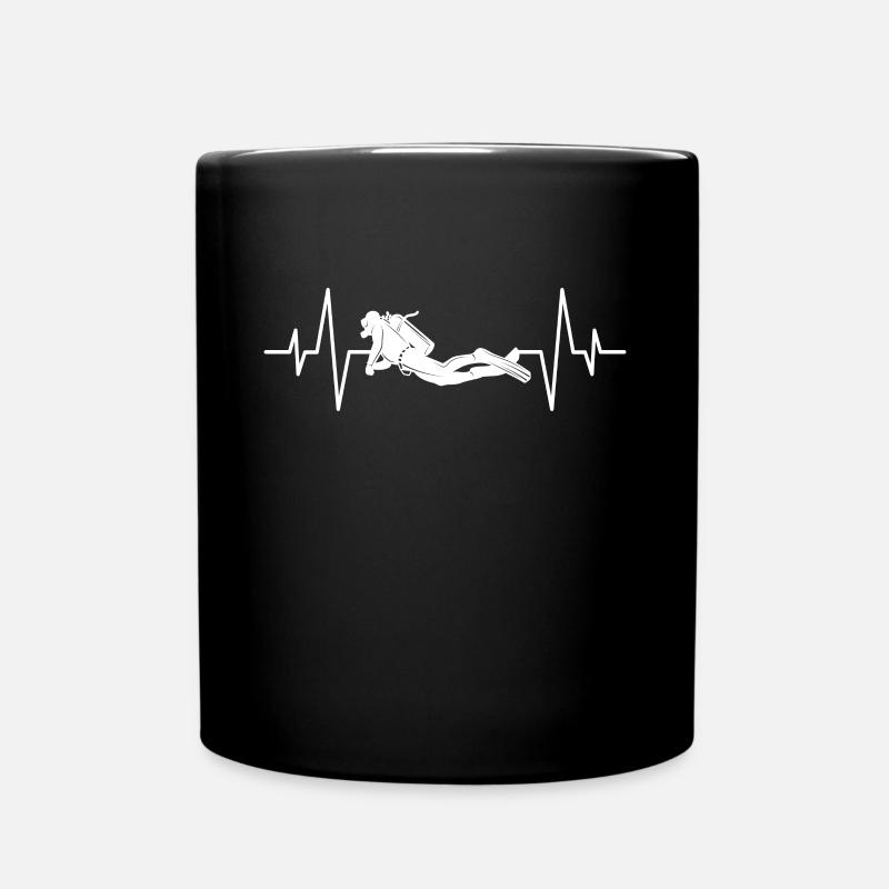Tauchen Herzschlag - Tasse einfarbig - Schwarz