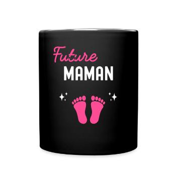 Future maman cadeau naissance grossesse maman - Mug uni - noir - Devant