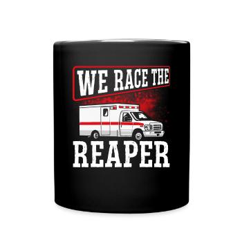 A race against the Grim Reaper - Full Colour Mug - black - Front