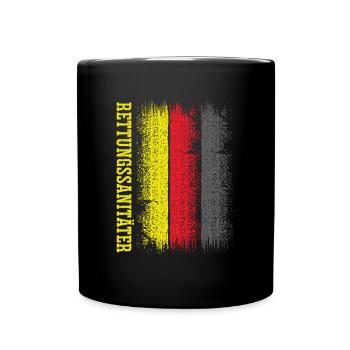 Deutscher Rettungssanitäter - Tasse einfarbig - Schwarz - Vorne