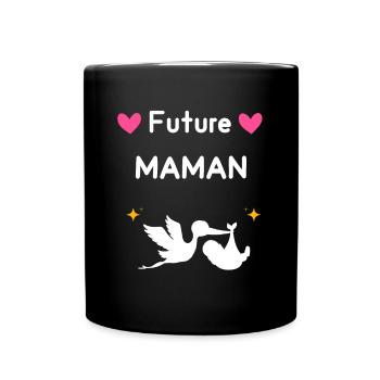 cadeau annonce grossesse maman Future maman - Mug uni - noir - Devant