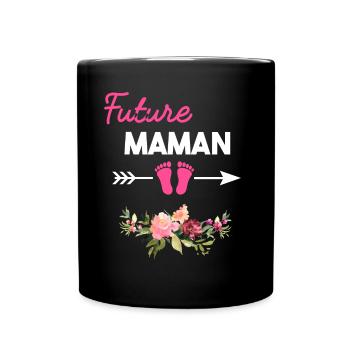 annonce grossesse maman mère pour Future maman - Mug uni - noir - Devant