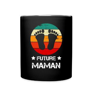 Future maman mère annonce grossesse vintage - Mug uni - noir - Devant
