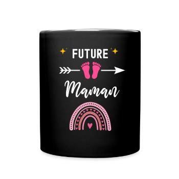 Future maman cadeau naissance maman mère - Mug uni - noir - Devant