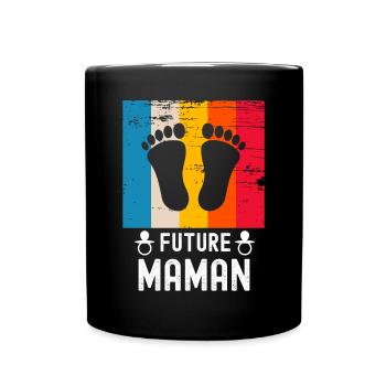 Future maman mère cadeau naissance vintage - Mug uni - noir - Devant