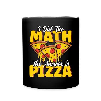 Drôle de pizza Math fromage fondu Pizza Party Pizza - Mug uni - noir - Devant