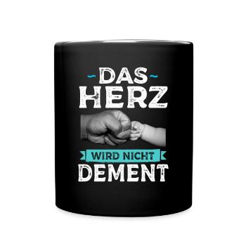 Das Herz Wird Nicht Dement Pflege - Tasse einfarbig - Schwarz - Vorne