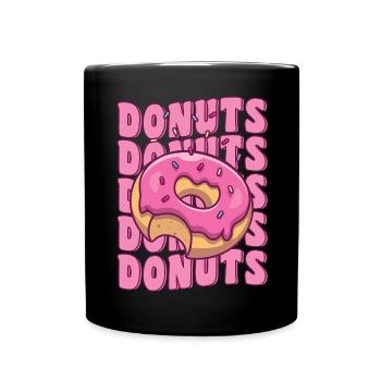 Groovy Pink Donut Squad Saupoudrer Donut Lover - Mug uni - noir - Devant