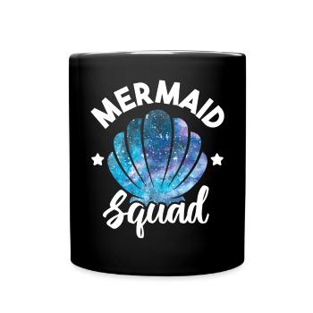 Mermaid Squad Seashell Matching Mermaid Squad - Mug uni - noir - Devant