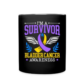 Bladder Cancer Survivor Bladder Cancer Awareness - Full Colour Mug - black - Front