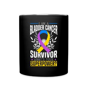 Bladder Cancer Survivor Bladder Cancer Awareness - Full Colour Mug - black - Front