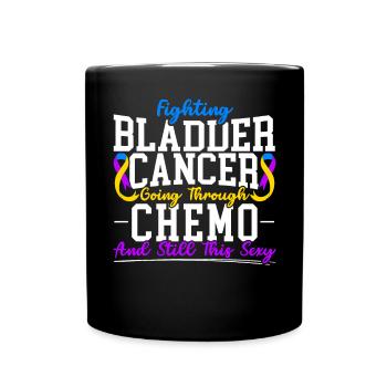 Bladder Cancer Warrior Bladder Cancer Awareness - Full Colour Mug - black - Front
