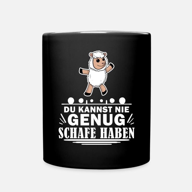 Schaf Schafe Spruch Sprüche - Tasse einfarbig - Schwarz