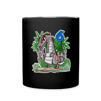 6 ans - 6ème anniversaire avec motif animal - Dino - Mug uni - noir - Devant