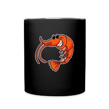 Shrimp smiling motif - Full Colour Mug - black - Front