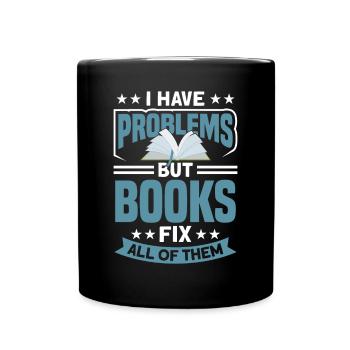 Book lover design with books for literature - Full Colour Mug - black - Front
