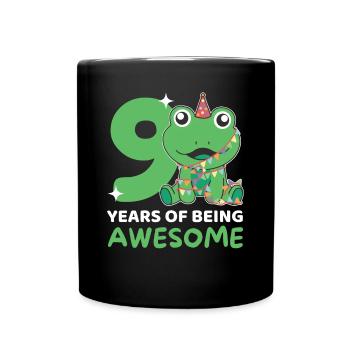 Grenouille pour 9e anniversaire Enfants de neuf ans - Mug uni - noir - Devant