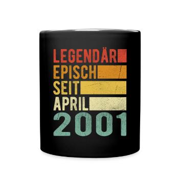 Legendär seit April 2001 - Tasse einfarbig - Schwarz - Vorne