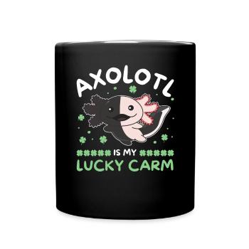 Axolotl est ma voiture chanceuse Kleeblatt St Patricks Day - Mug uni - noir - Devant