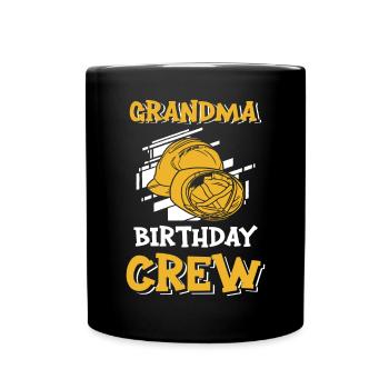 Grandma of the birthday team - Birthday building - Full Colour Mug - black - Front