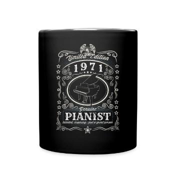 Vintage 1971 Pianist Geburtstag Geschenk Hobby - Tasse einfarbig - Schwarz - Vorne