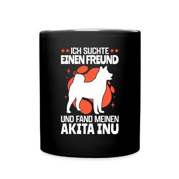 Akita Inu gefunden japanischer Akita Inu - Tasse einfarbig - Schwarz - Vorne
