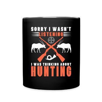 Jagen Jagdspruch & Jäger Geschenkidee - Tasse einfarbig - Schwarz - Vorne