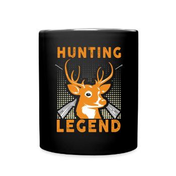 Jagen Jagdspruch & Jäger Geschenkidee - Tasse einfarbig - Schwarz - Vorne