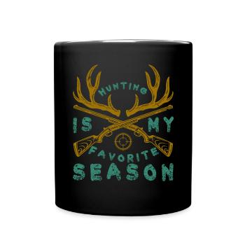 Jagen Jagdspruch & Jäger Geschenkidee - Tasse einfarbig - Schwarz - Vorne