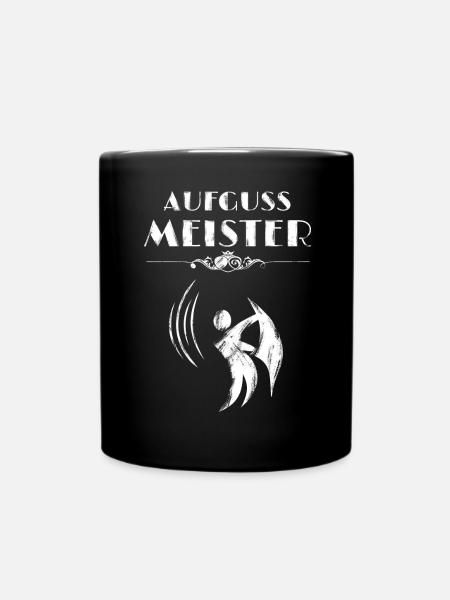 Sauna Aufgussmeister - Tasse einfarbig - Schwarz