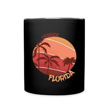 Florida Retro Palm Orlando Holiday Ocean Surfing - Mug uni - noir - Devant