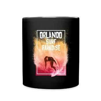 Surfen Orlando Florida Urlaub Strand Sonne - Tasse einfarbig - Schwarz - Vorne