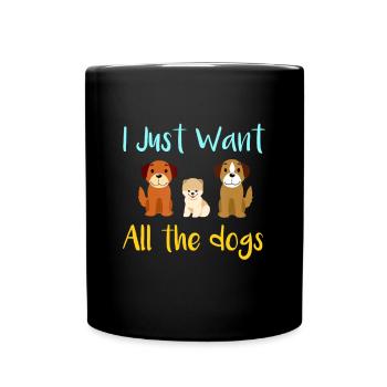 Willst alle Hunde Rettungshund - Tasse einfarbig - Schwarz - Vorne
