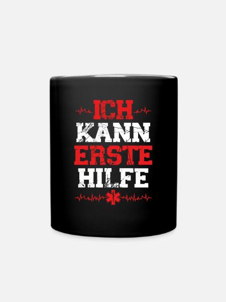Ich Kann Erste Hilfe - Tasse einfarbig - Schwarz