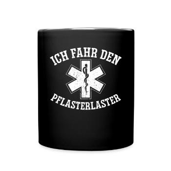 Ich Fahre Den Pflasterwagen - Tasse einfarbig - Schwarz - Vorne