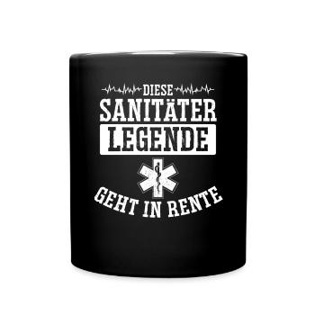 Sanitäter legende Geht In Den Ruhestand - Tasse einfarbig - Schwarz - Vorne
