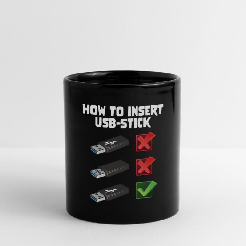 How To Insert USB Stick Funny Programmer Meme Tasse einfarbig