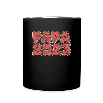 Papa 2023 - Tasse einfarbig - Schwarz - Vorne