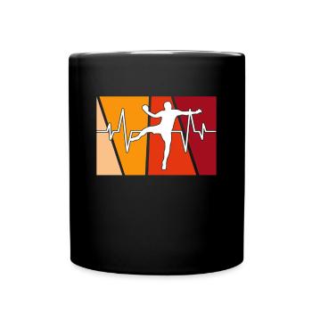 Handball Retro Heartbeat - Full Colour Mug - black - Front