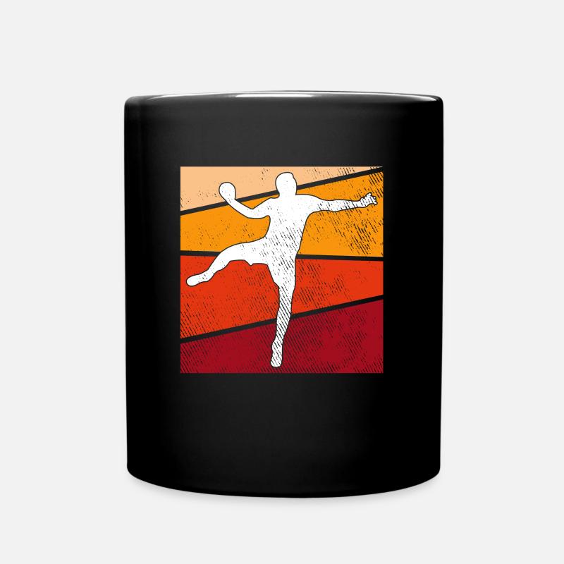 Handball Retro - Tasse einfarbig - Schwarz
